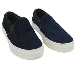 Celine Navy Ponyhair Flat Casual Slip On Sneakers Size 36